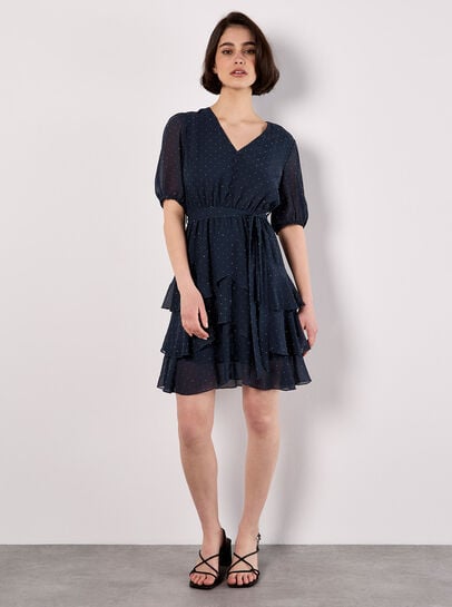 Rhinestone Sparkle Chiffon Mini Dress