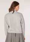 Oversized Mockneck Jumper, Grey, large