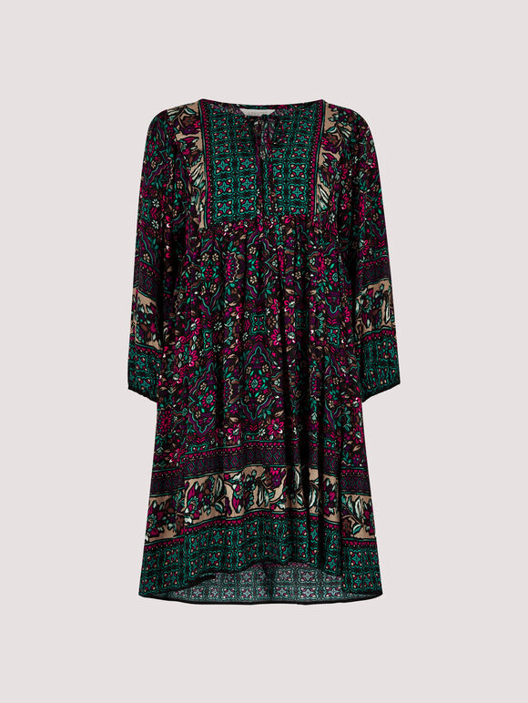 Colour Pop Tile Mini Dress, Black, large