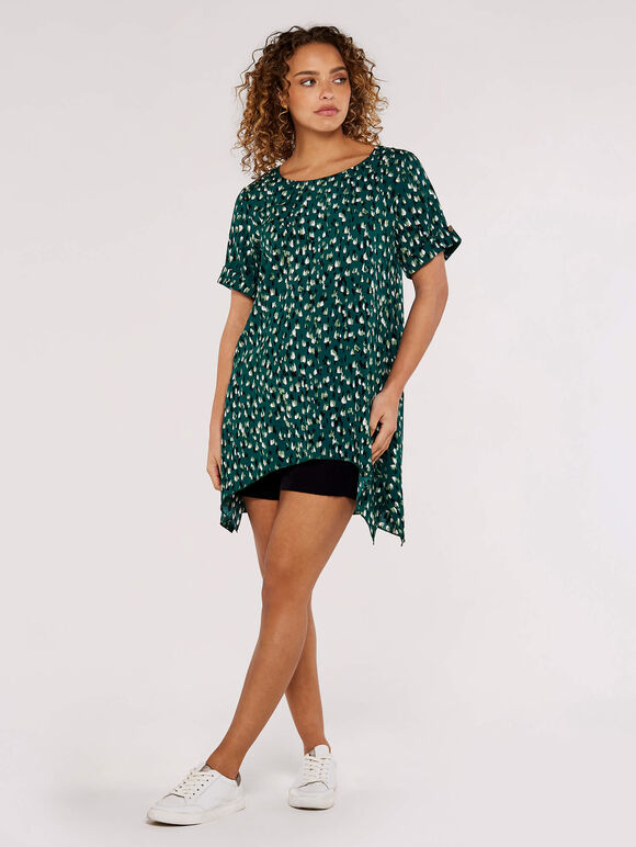 Brushstroke Tunic Top, Green, large
