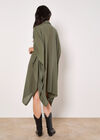 Oversized Textured Kaftan, Khaki, large