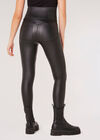 Legging taille haute aspect cuir, Noir, grand