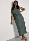 Curve Sparkle Plisse Midi Dress, Aqua - Turquoise, large