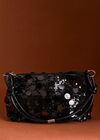 Sequinned Shoulder Bag, Black, large