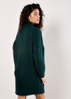 Ribbed Cocoon Mini Dress, Green, large