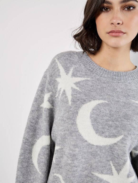 Constellation Soft Knit Jumper, Grey, large