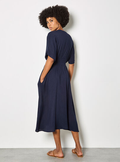 Pleated Shirt Midi Dress