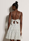 Bow Back Floral Embroidered Cami Mini Dress, White, large