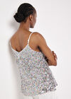 Sequin Embellished Camisole Top, Mint, large