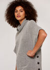 Cowl Neck Knitted Top, Grey, large