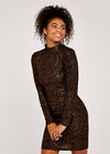 Foil Bodycon Dress, Black, large