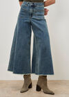 Giana High Waist Palazzo Jeans, Green, large