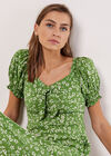 Sarasa Robe mi-longue à nœud floral, Vert, L