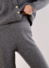 Soft Ribbed Knit Slim-Leg Joggers, Grey, large