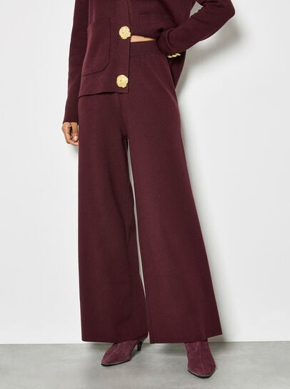 Soft Knit Wide Leg Trousers