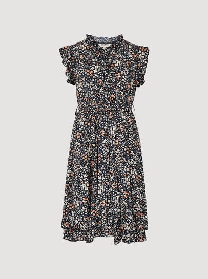 Ditsy Ruffle Mini Dress