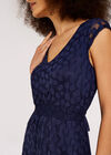 Dot Lace  Midi Dress, Navy, large