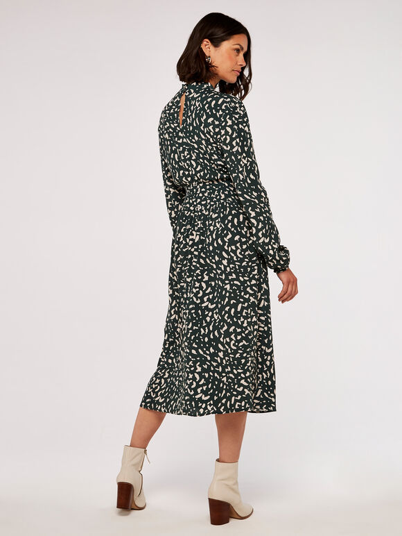 Brush Spot Dress, Green, large