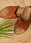 Knotted leather Sandal, Brown, large