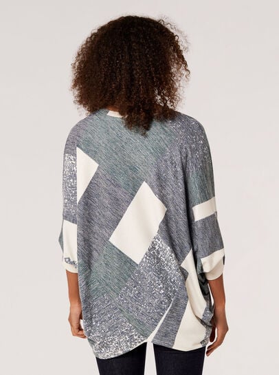 Batwing Geometric Jersey Top
