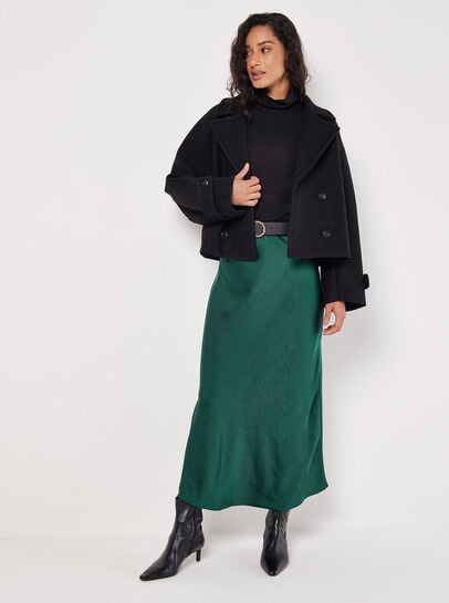 Satin Bias Midi Skirt