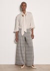 Heritage Check Wide-Leg Trousers, Black, large