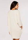 Ribbed Cocoon Mini Dress, Stone, large