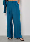 Soft Tailored Wide Leg Trousers, Teal, large