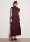 Soft Satin Mock Neck Top, Purple, large