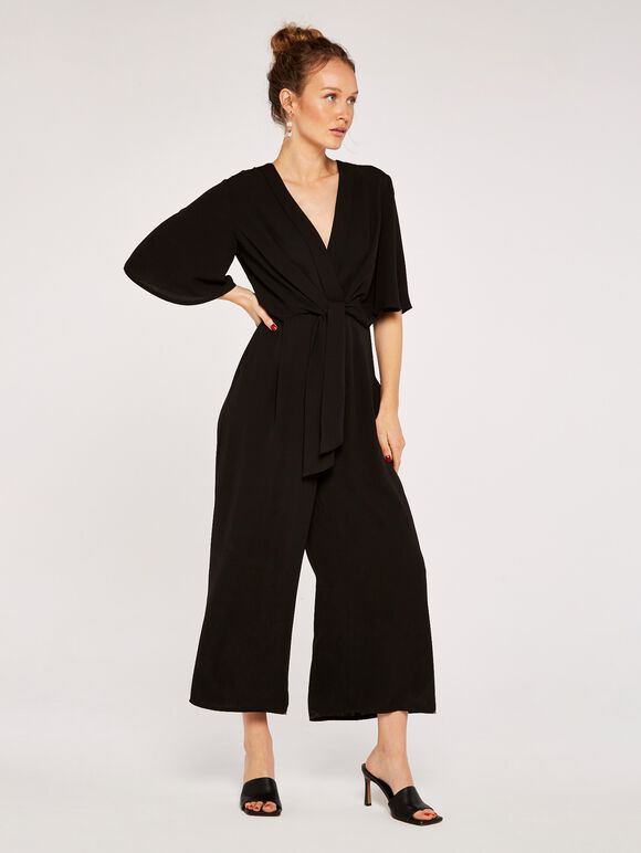Tie Front Jumpsuit Apricot Clothing