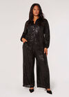 Curve Sequin Shirt, Black, large