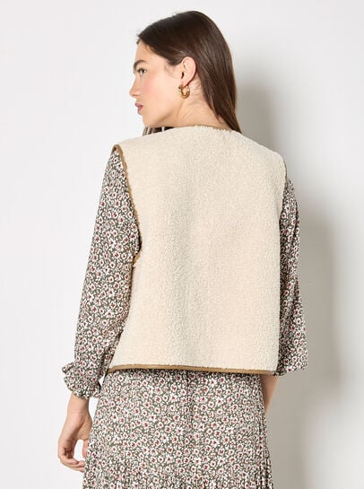 Reversible Borg Suede Gilet