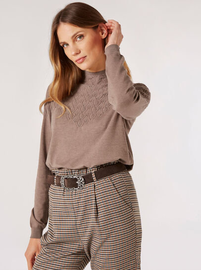 Pointelle Shell Fine Knit Jumper