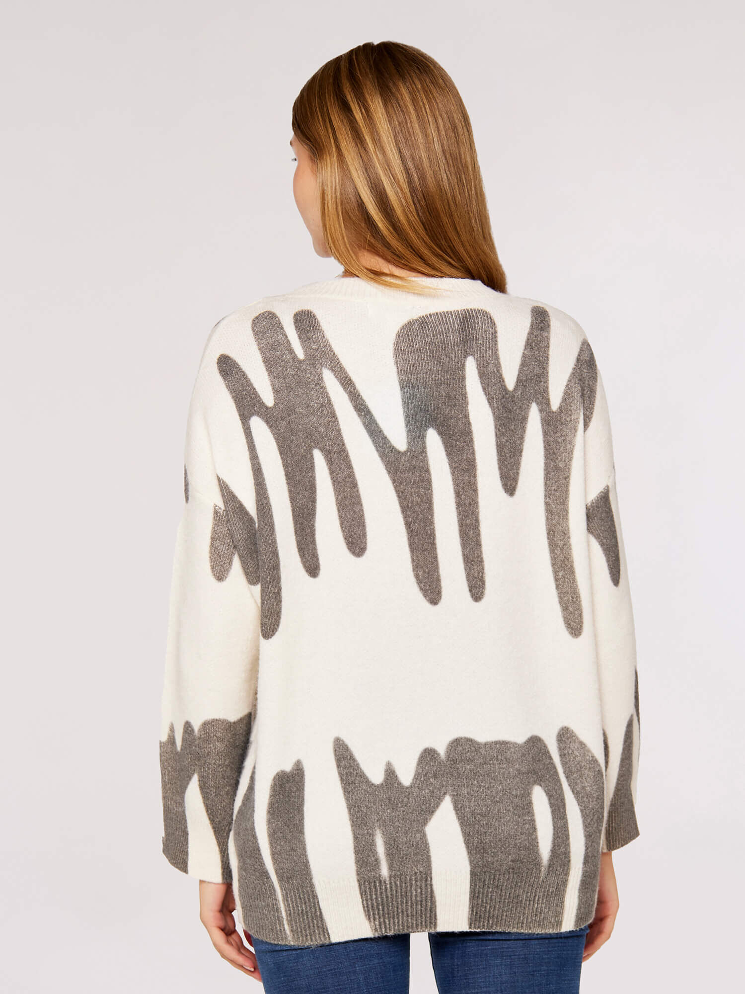 Graffiti Jumper Apricot Clothing