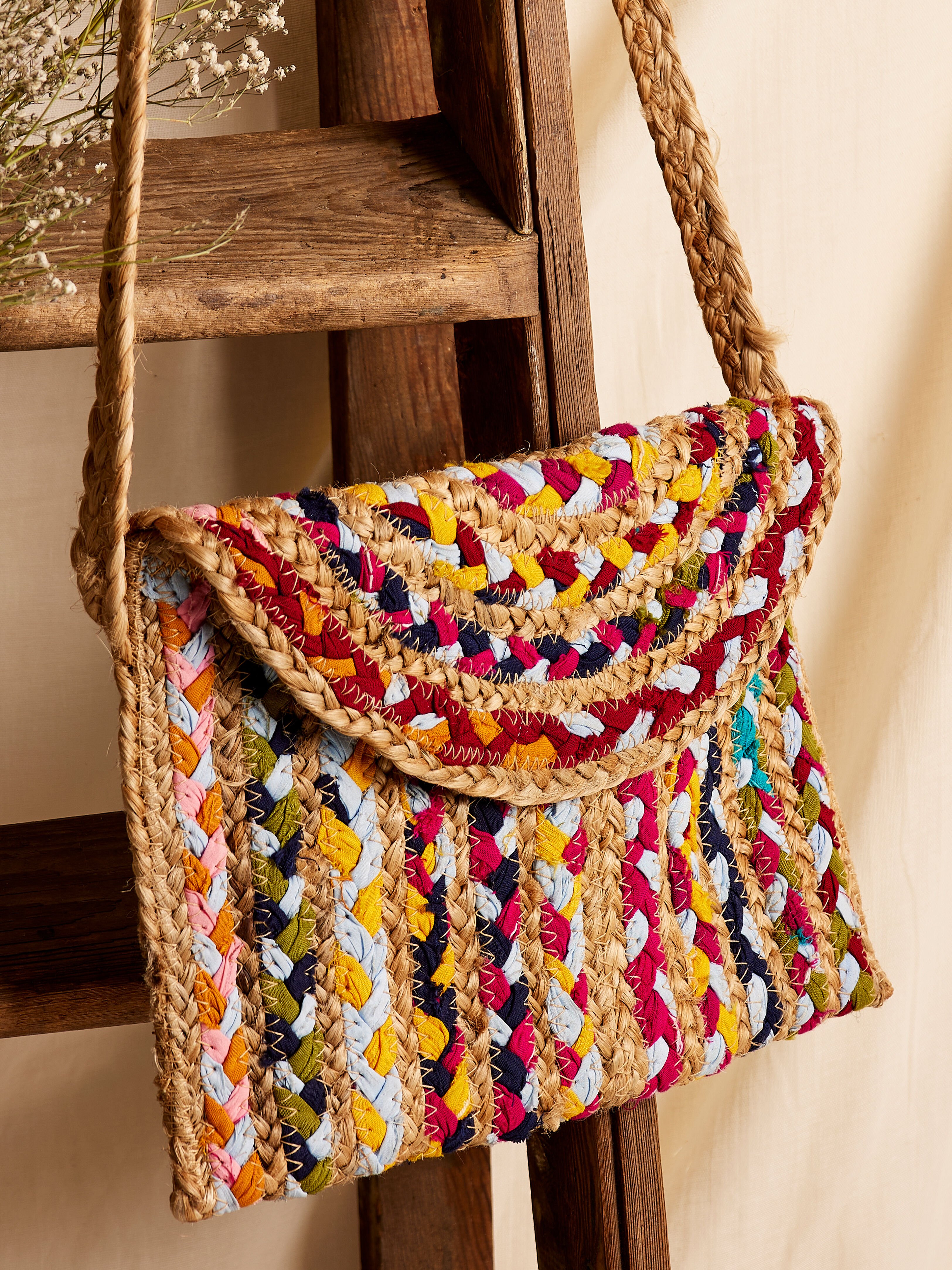 Recycled Jute Sling Bag Apricot Clothing