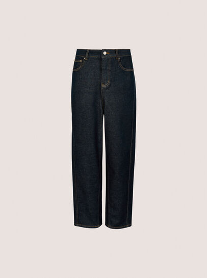 Aiko Dark Wash Barrel Jeans