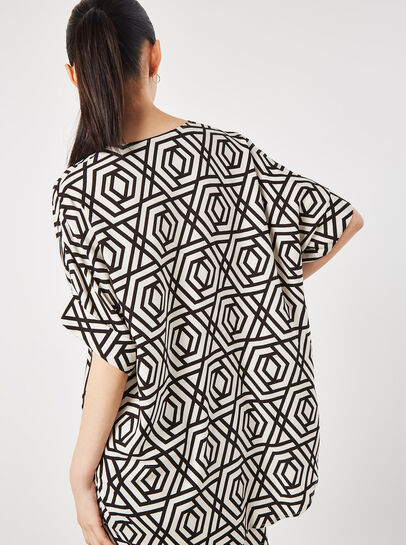 Geo Lines Pleat Blouse