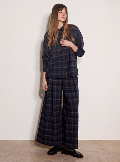 Oversized Check Print Shirt