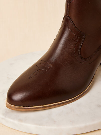 Leather Short Cowboy Boots