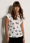 Panda Graphic Woven T-Shirt, White, large