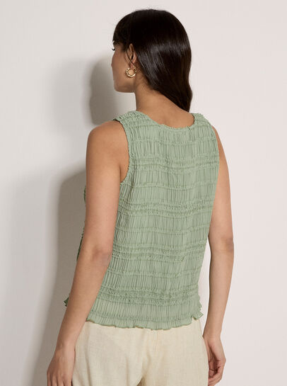 Crinkle Ruffle Chiffon Top