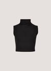 Jersey Crop Tank Top, Black, large