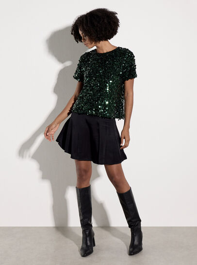 Multi Sequin Boxy Top