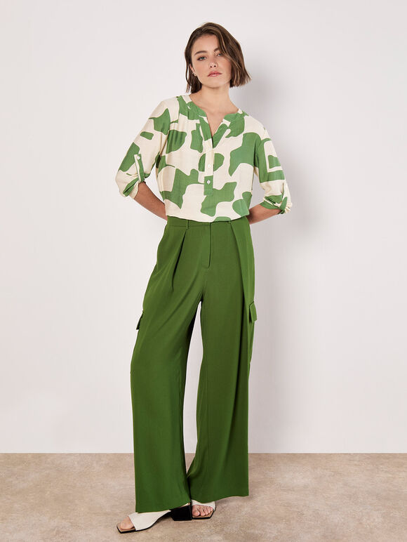 Abstract Shapes Blouse, Green, large