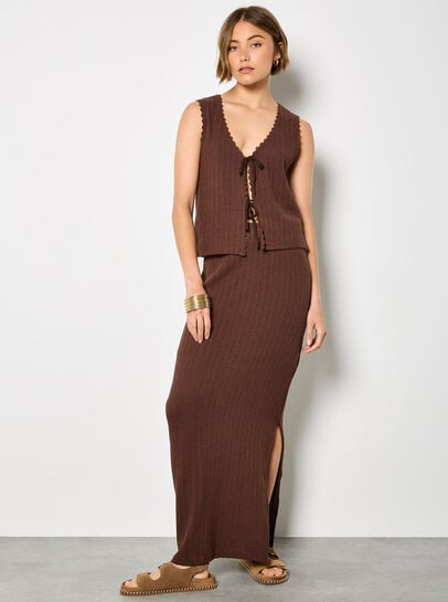 Pointelle Knit Waistcoat