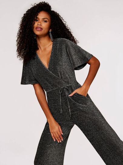 Sparkle Angel Sleeve Jumpsuit