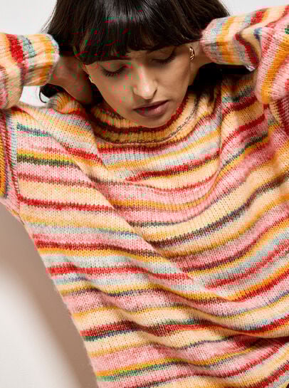 Multicoloured Stripe Soft Jumper