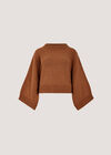 Mock Neck Cape Jumper, Rust, large