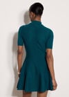Fit And Flare Ribbed Knit Mini Dress, Teal, large