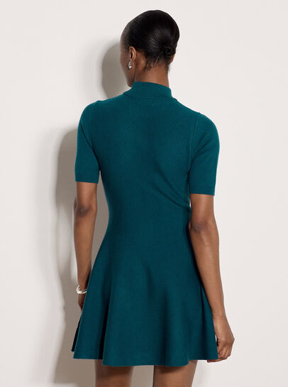 Fit And Flare Ribbed Knit Mini Dress